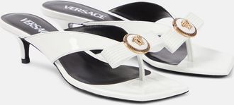 Versace Gianni Ribbon 45 patent leather mules