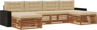 vidaXL Conjunto De Sof&aacute;s De Exterior 6 Uds. Madera De Acacia S&oacute;lida Vidaxl