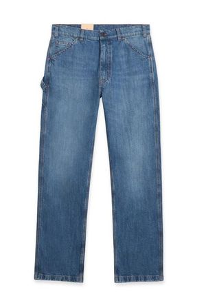 Fortela Allen Workwear Stone Wash Denim Trousers in Blue at Nordstrom, Size 32 X 31 Eu