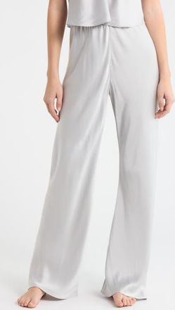 Lunya Bias Cut Washable Silk Pajama Pants in Dove Grey at Nordstrom, Size X-Large
