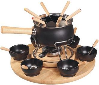 EVA Eva - Fonduta Smaltata Nera Opaca Set Pz.25