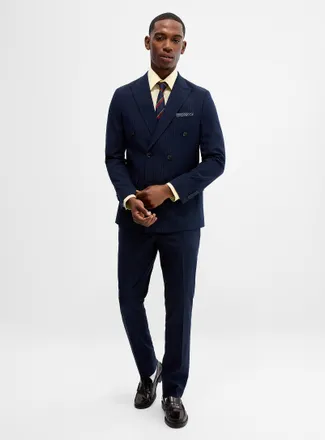 Soul of London Mens Banker-stripe suit Slim fit
