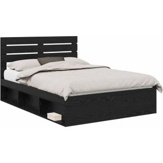 vidaXL Estructura De Cama Negro 140 X 190 Cm Madera De Pino Macizo Vidaxl