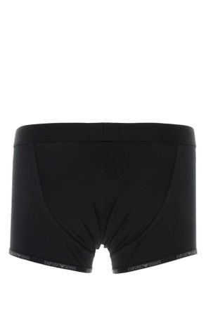Emporio Armani Mens Black Stretch Cotton Boxer Set Exterior: Elastane Intimo