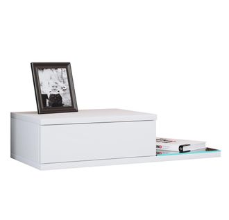 ebuy24 Ebuy24 - Armario De Noche Vcm Caj&oacute;n De Pared Tablero De Pared Mesita De Noche Dimensiones Aprox. Al. 15 X An. 65 X P. 30 Cm - Konsila L (blanco)
