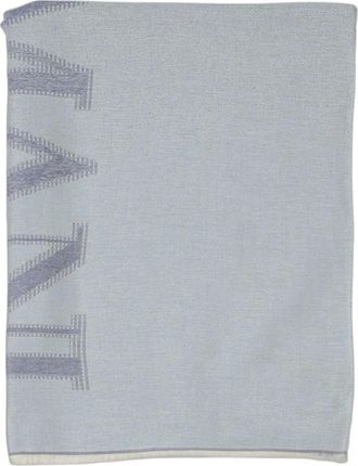 Emporio Armani Sjaal met Jacquard Logo - Dames - Accessoires - Blauw - Maat: ONE Size Viscose