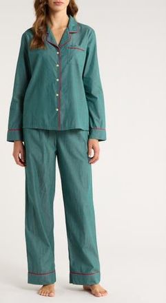 Nordstrom Classic Cotton Pajamas in Green Garnet Chambray at Nordstrom Rack, Size X-Large