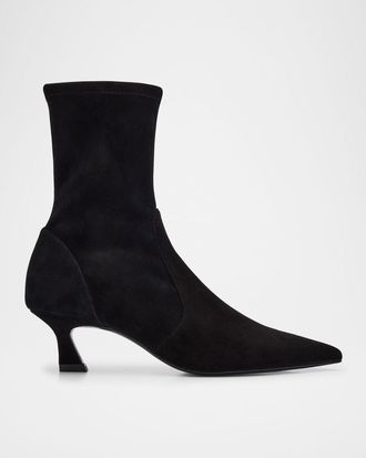 Stuart Weitzman 50mm Vinnie Suede Stretch Booties