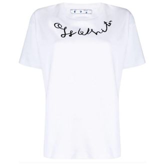 Off-white Uniseks Adult Linkerhand Logo Regular T-shirt (Wit, Wit)