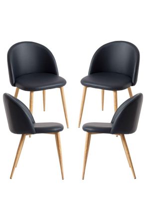 Regalos Miguel Regalos Miguel - Packs Sillas Comedor - Pack 4 Sillas Vint Polipiel - Negro