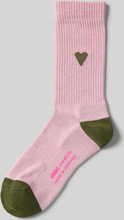 Unio Hamburg Socken mit Label-Print in Pink, Gr&ouml;&szlig;e 36-38