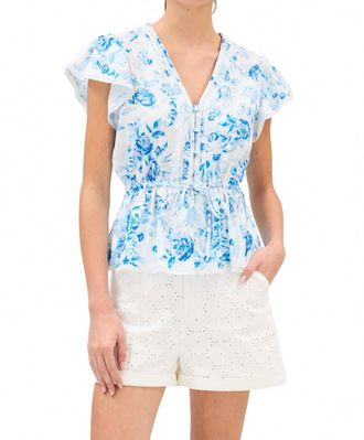 Allison New York Jaden V Neck Top In Spring Florals