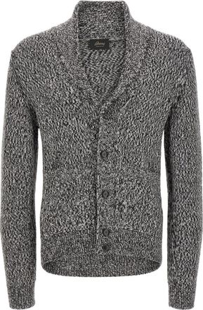 Brioni Grey Shawl Neck Cardigan