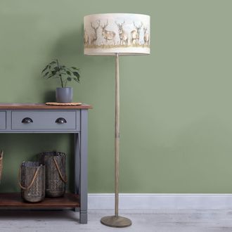 Voyage Maison Solensis Floor Lamp With Moorland Stag Eva Lampshade in Beige