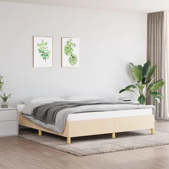 vidaXL Cama Sin Colch&oacute;n Tela Color Crema 180x200 Cm Vidaxl