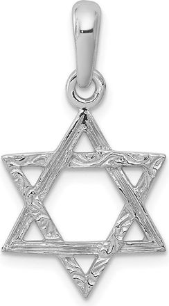 Diamond2Deal 14k White Gold Star Of David Pendant