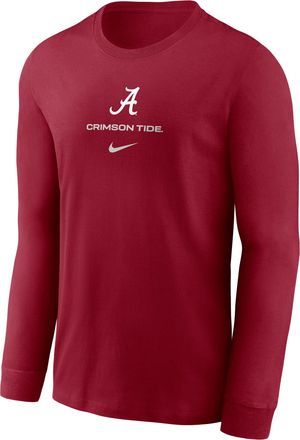 Nike Alabama Sideline Nike Mens Dri-FIT College Long-Sleeve T-Shirt in Red | 02EW69WABN-LDX