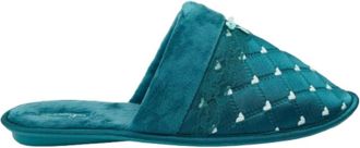Generic Womens Heart Embroidered Slippers Clog Sandals shoes indoor outdoor Size S M L XL (Teal, XL, UK Footwear Size System, Adult, Women, Numeric Range, Med