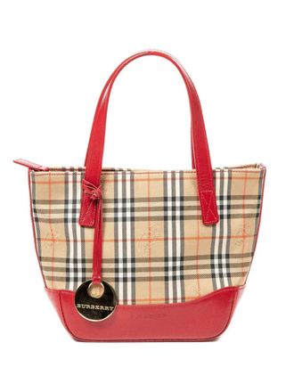 Burberry check-pattern tote bag - women - Canvas - One Size - Neutrals