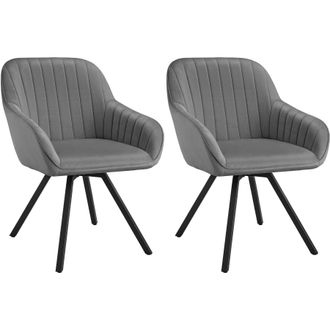 TecTake Armchair Snug Set Of 2 - Grey | Size: 2 Pack