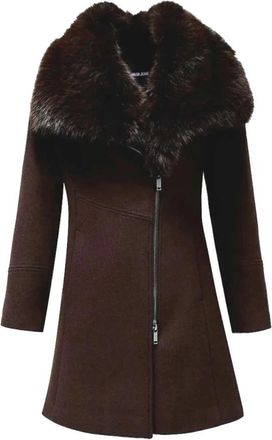Salsa Single-Breasted Jas - Dames - Mantel - Bruin - XL - Wol - Jassen