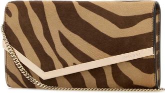 Jimmy Choo London Womens Printed Calf Hair Emmie Clutch Naturallightgold