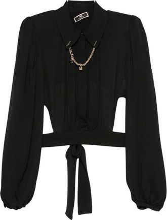 Elisabetta Franchi Mujer, Blusas y Camisas, Negro, Talla: S