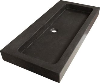 Marcel Breuer Lava wastafel 100x46x2cm - 1 wasbak - 0 kraangaten - natuursteen - basalt antraciet