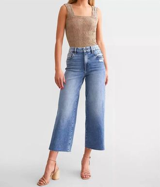 Hidden Jeans Womens High Rise Cropped Wide Leg Basic Jean In Dark Wash