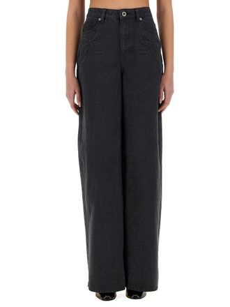 Self Portrait Jeans With Bow Motif