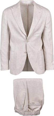 Eleventy Kostuums, Heren, Beige, M, Wol, Giacca Stondata Single-Breasted Pak