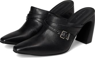 Free People Date Night Heeled Mules Womens Shoes Black Leather : EU 39.5 (US Womens 9.5) M