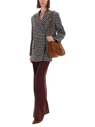 Etro Double-Breasted Viscose Wool Blazer - Gray