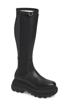 sacai Belt Shaft Tall Boot in Black at Nordstrom, Size 10Us