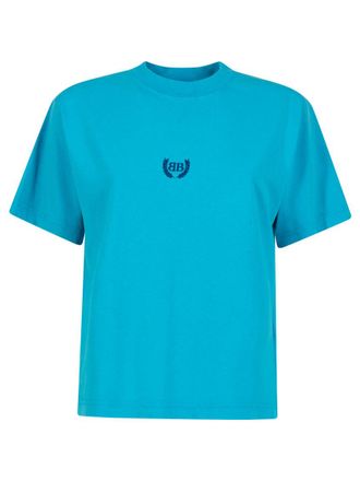Balenciaga Blue Crew Neck Logo T-Shirt