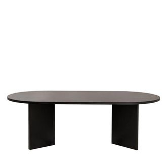 DRAWER Mesa de centro ovalada de madera 119x60 cm - Negro