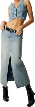 Abrand 99 Low Denim Skirt In Blue