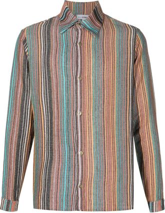 Amir Slama striped jacquard cotton shirt - men - Cotton/Polyester - PP - Brown