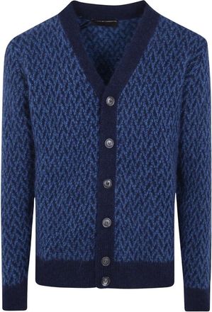 FILIPPO DE LAURENTIIS Cb3Ml Wa5J2 V-hals Vest Trui - Heren - Truien - Blauw - Maat: XL Wol