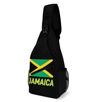 Generic Flag Of Jamaica Unisex Shoulder Bags Casual Crossbody Chest Bag Sling Backpack for Hiking Cycling Travel