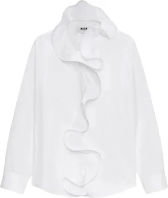 Msgm Shirt With Ruffle Detail-Donna