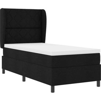 vidaXL Vidaxl - Cama Tipo Box Spring Con Colch&oacute;n Negro 100 X 200 Cm Tela