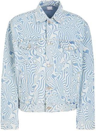 8 by YOOX ORGANIC COTTON PRINTED DENIM OVERSIZE JACKET