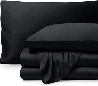 Bare Home Cooling Rayon Sheet Set in Black at Nordstrom, Size Full