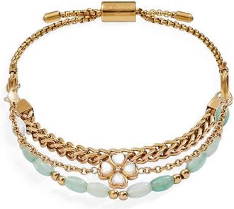 Alex and Ani Four Leaf Clover Stranded Bracelet Set in Gold at Nordstrom, Size Small