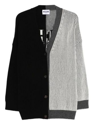 Moschino striped colour-block cardigan - Black