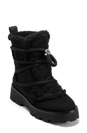 DKNY Signe Faux Shearling Lug Sole Bootie in Black at Nordstrom Rack, Size 5.5