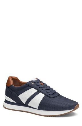 Johnston & Murphy Morgan Sneaker in Navy Nubuck/White Croc at Nordstrom, Size 11.5
