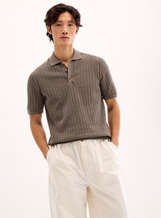 Only & Sons Mens Openwork stripe Polo Shirt
