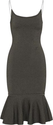 Jacquemus Maille Pina Midi Jurk - Dames - Kleedjes - Grijs - XS - Polyester - Kleedjes